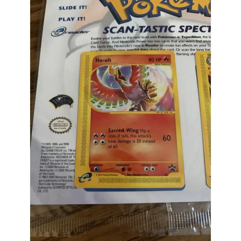 Pokemon 'Scan-Tastic Spectacular' Promo Pack Ho-Oh and Rapidash Pokemon Cards